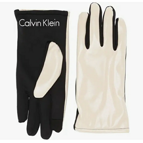 Calvin Klein Accessories - CALVIN KLEIN FAUX LEATHER TOUCHSCREEN GLOVES